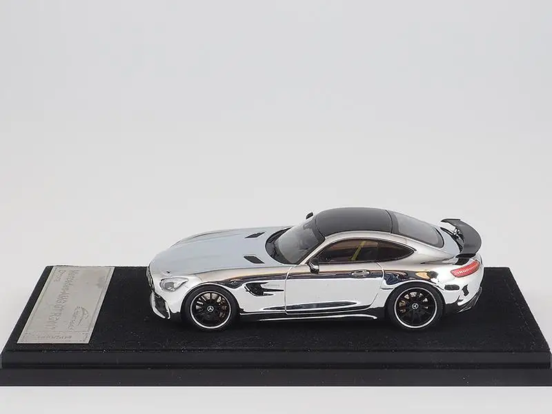 Литая под давлением модель автомобиля почти настоящая AMG GT R GTR 1:43(глянцевый хром)+ маленький подарок