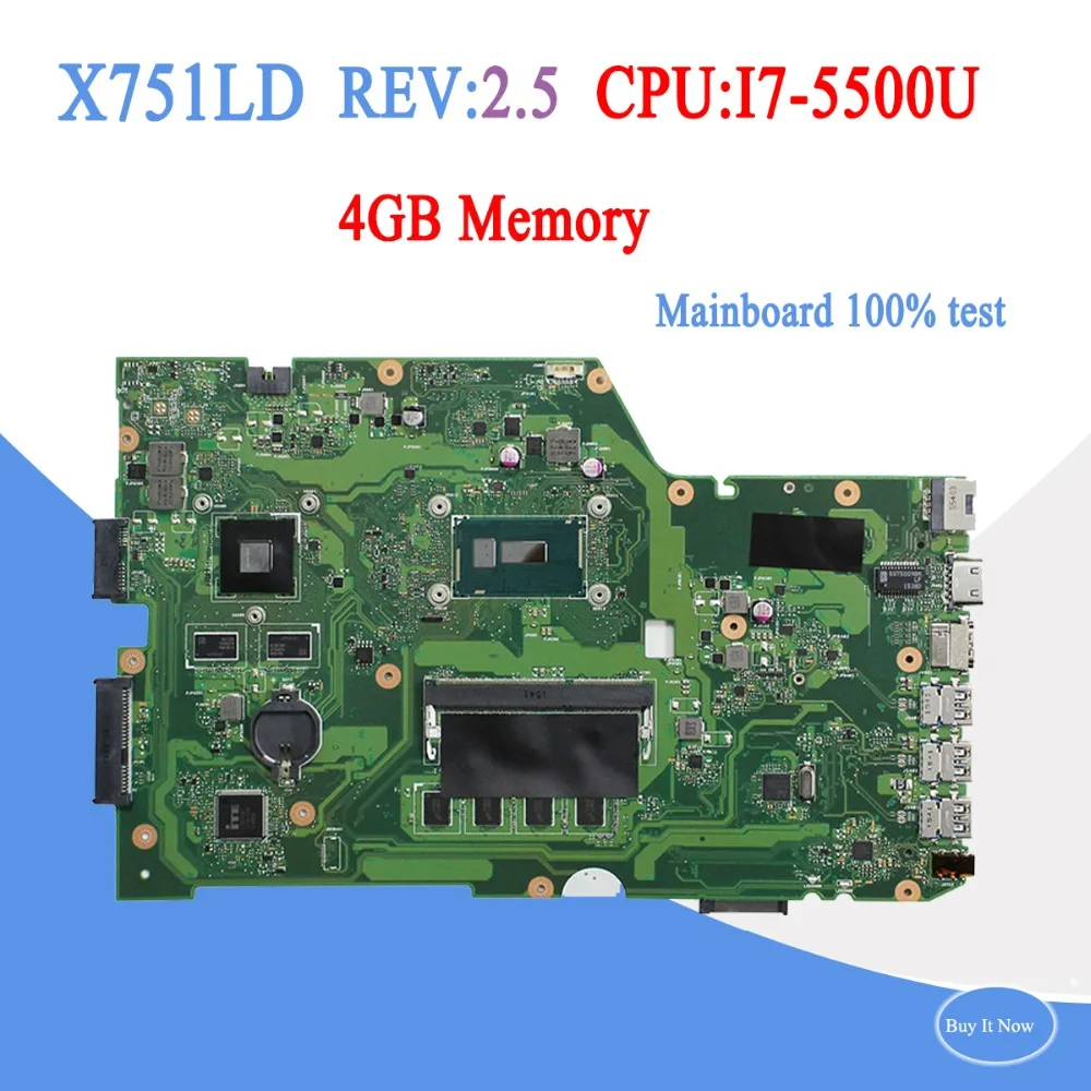 Original For ASUS X751L K751L K751LN X751LK X751LD F751LD REV 2.5 I7 ...