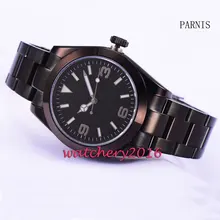 Parnis 40mm black dial sapphire glass black PVD case miyota mens watches top brand luxury automatic mechanical Men’s Watch