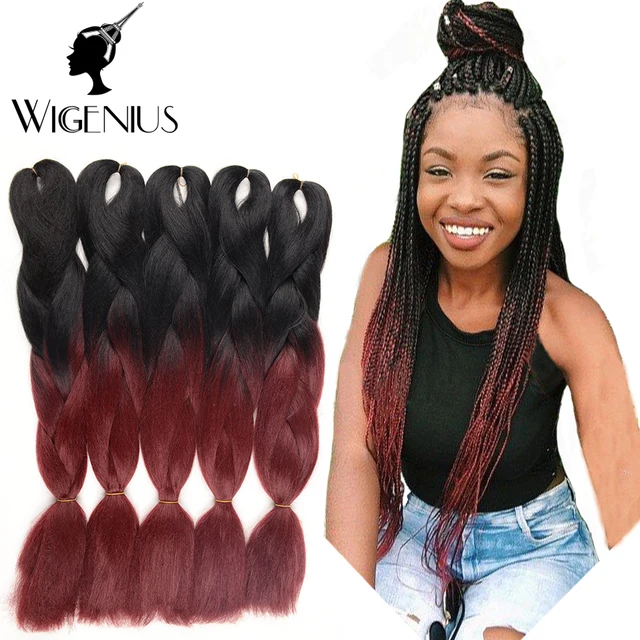 Ombre Kanekalon Synthetic Hair Expression Braiding Brands Two Ombre Kanekalon Synthetic Hair Expression Braiding Brands Two Tone Burgundy Jumbo Braid African Box