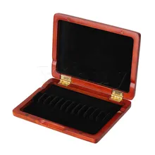 Yibuy янтарный цвет деревянный oboe Reed чехол для хранения 12 тростей с магнитной застежкой