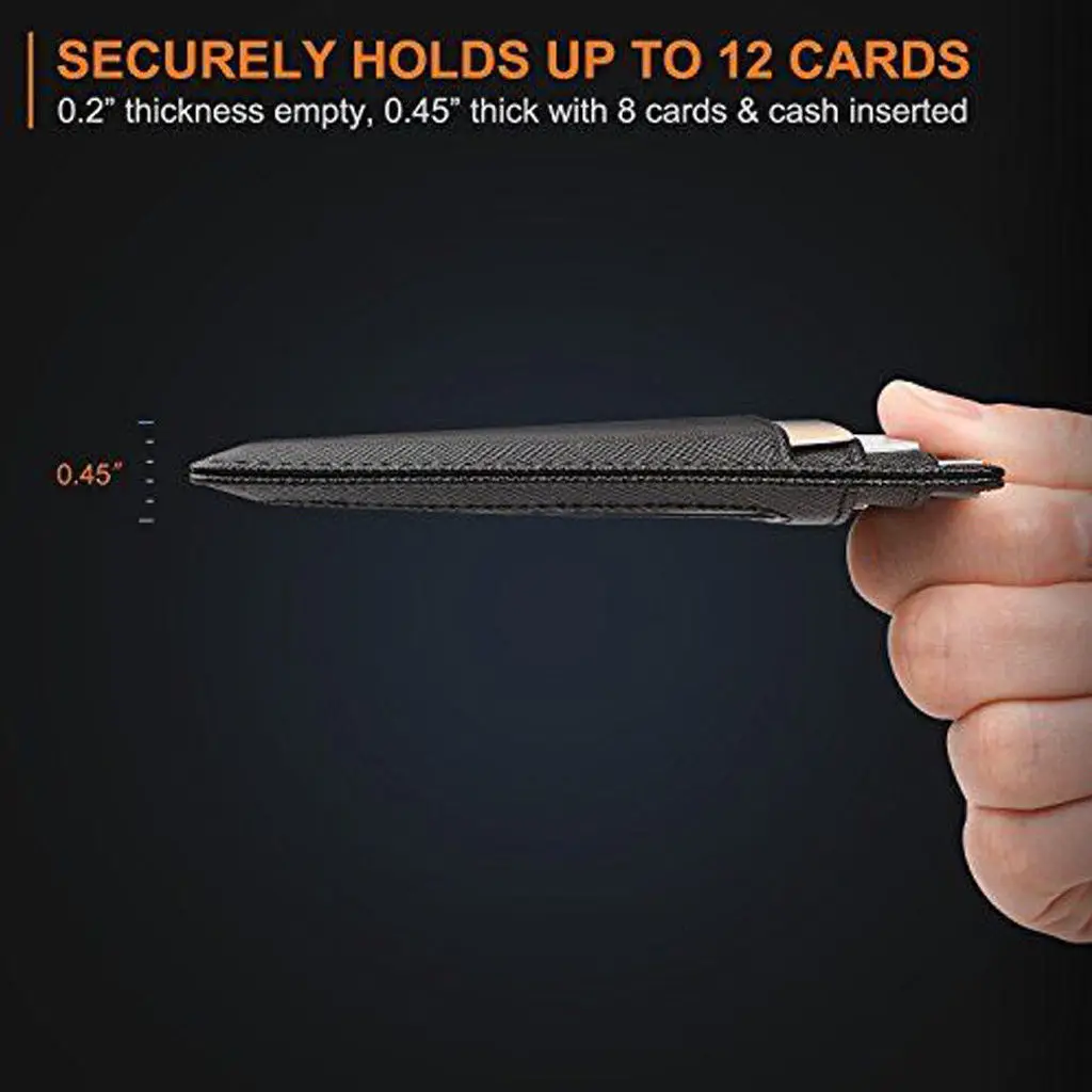 Тонкий минималистичный передний карман RFID Блокировка кожаные кошельки для мужчин и женщин Карта хранение денег Сумки