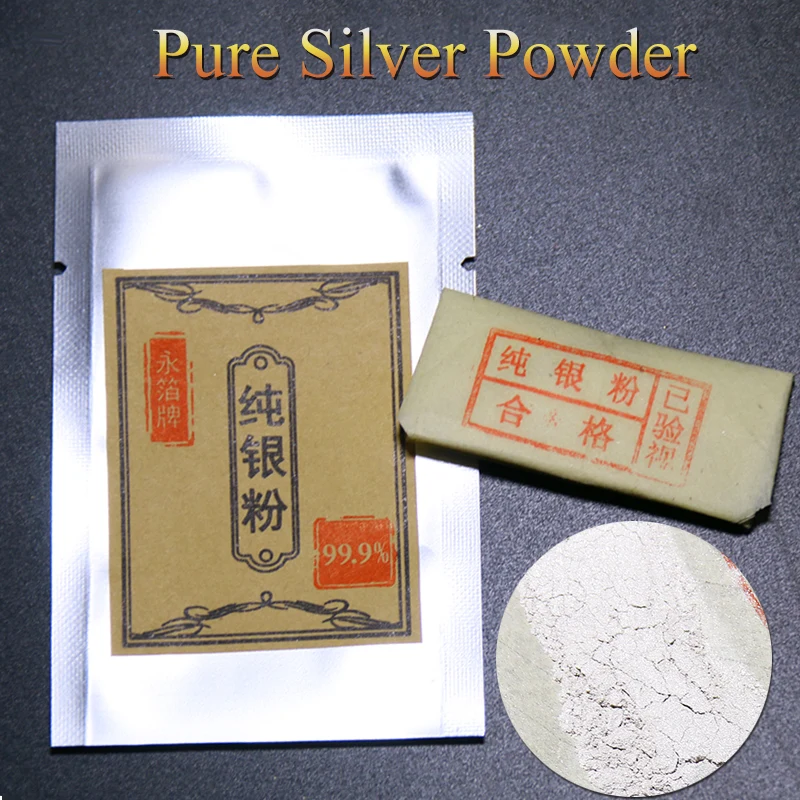 

1g Real Silver Leaf Edible Cake Food Powder Coloring To Decorate Chocolate Fondant, silver dust, food grade ,Fondant pigment