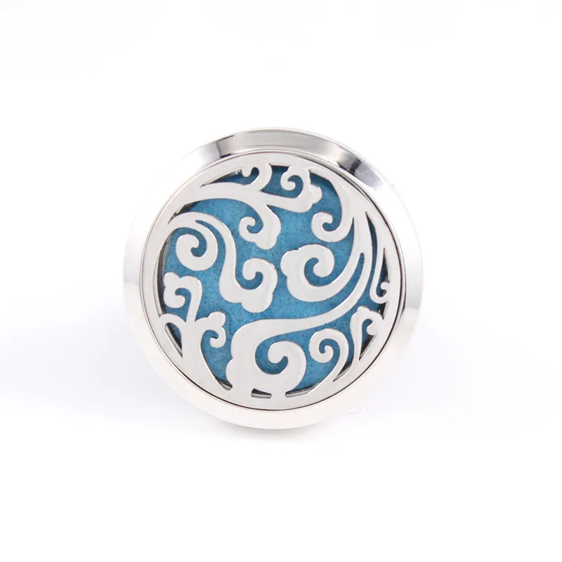 

Essential Oil Car Diffuser Locket Vent Clip 316L Stainless Steel Pendant Screw Ocean Wave Random Send 10pcs Oil Pads as Gift
