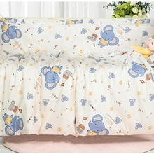 Полный комплект из 7 предметов, детская кроватка из хлопка для новорожденных, детская защита для кроватки, безопасные бамперы, детская пуховая подушка,(4 бампера+ простыня+ одеяло+ подушка