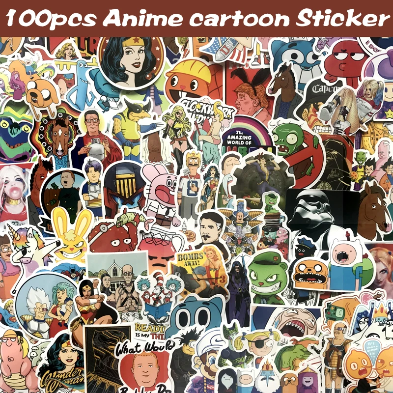 100PCS Mixed Movie Stickers For Children Anime Funny Cartoon Stickers Home  Decor Wall Car Skateboard Sticker Kids Toys Helmet|Miếng dán| - AliExpress