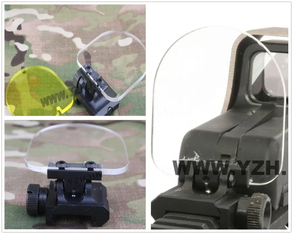 

Tactical Hunting Airsoft Scope Red Green Dot Sight Protective Bulletproof Quick Release Lens Cover Fits 7/8" Picatinny rail BK