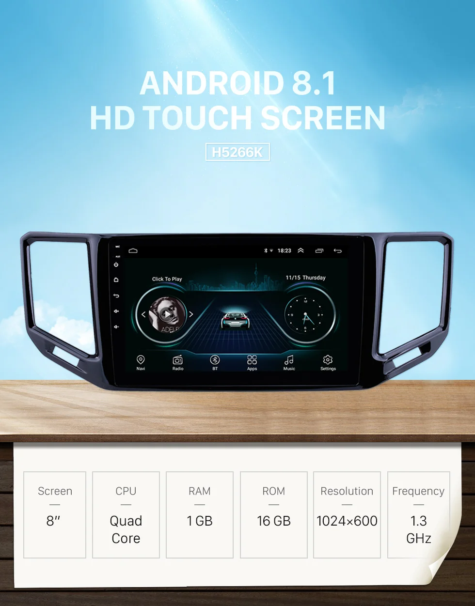 Top Harfey 10.1 inch Autoradio Android 8.1 HD Touchscreen GPS Navigation Radio for VW Volkswagen Teramont 2017-2018 support Carplay 0