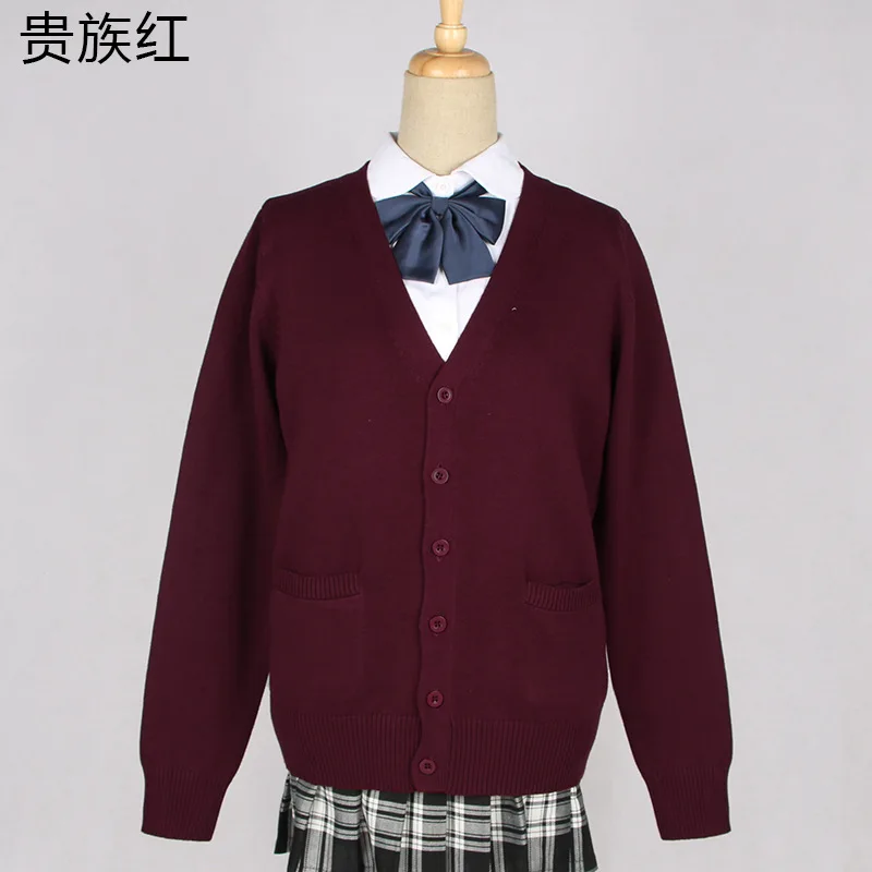 Японский Kawaii JK школьная форма для девочек длинный рукав v-образный вырез кардиган свитер косплей мягкий супер милый женский свитер пальто