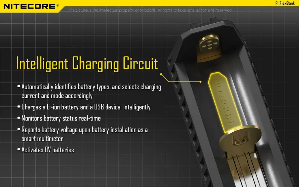 Nitecore F1 5V 1A USB Интеллектуальный палец литиевая батарея зарядное устройство без батареи