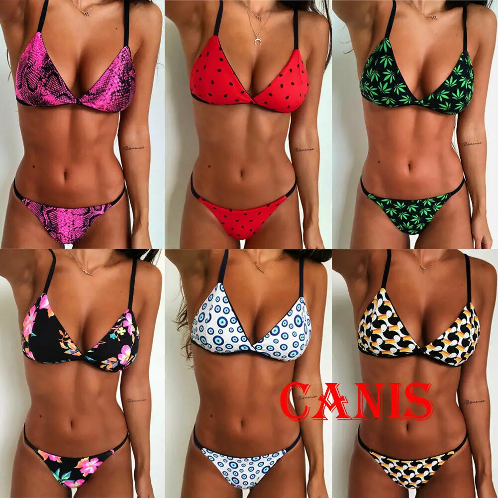 

Hirigin Cartoon Pritned Sexy Bikini Set Women Swimwear 2019 New Push Up Padded Swimsuit Women Bathing Suit Swimming Suit