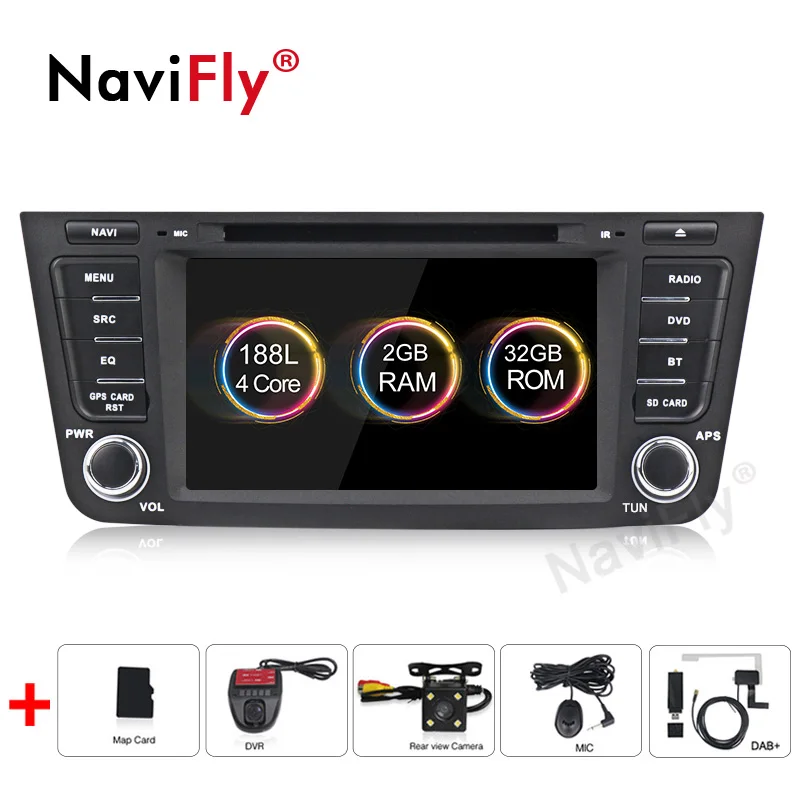 Navifly 2din 2+ 32G Android 9,1 автомобильный gps-навигатор для Geely Emgrand GX7 EX7 X7 автомобильный Радио Аудио dvd-плеер FM AM BT wifi gps карта - Цвет: dvd camera DVR DAB