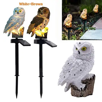 

2PCS Owl Solar Light Solar Night Lights Owl Shape Solar-Powered Lawn Lamp Home Garden Creative Waterproof Outdoor Solar Lamps