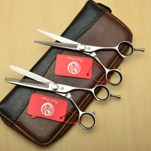 2 шт. 5,5 ''16 см фиолетовый дракон Япония 440C профессиональные человеческие волосы Парикмахерские ножницы резка ножницы+ истончение Z1021