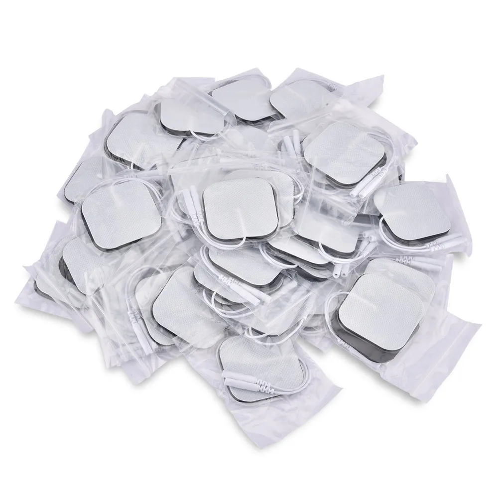 

5*5cm 100pcs Nerve Stimulator Electrode Pads EMS Tens Electrode Acupuncture Muscle Stimulator Massager Pads 2mm Plug