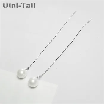 

Uini-Tail hot new 925 sterling silver Korean temperament tassel pearl earrings wholesale fashion trend high quality long earring