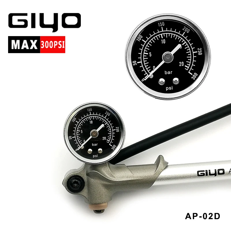 Насос велосипедный GIYO GS02D с манометром ручной шланг воздушный насос для езды на