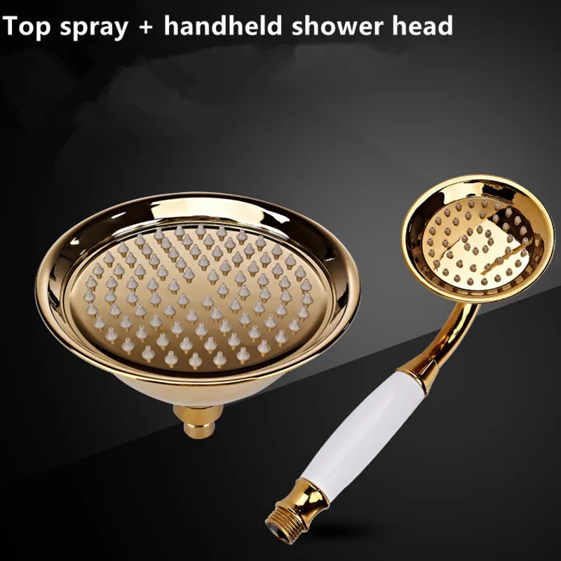 

Top shower + handheld shower head two-piece suit High pressure water saving shower head Nano-plating surface treatment