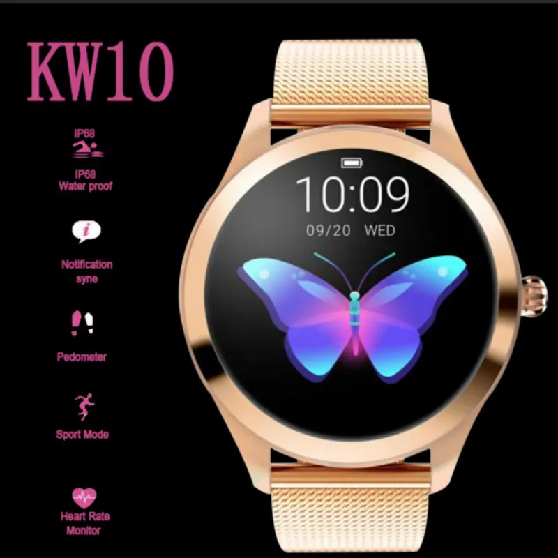 

KW10 Smart Watch Women 2019 IP68 Waterproof Heart Rate Monitoring Bluetooth For Android IOS Fitness Bracelet Smartwatch Relojes