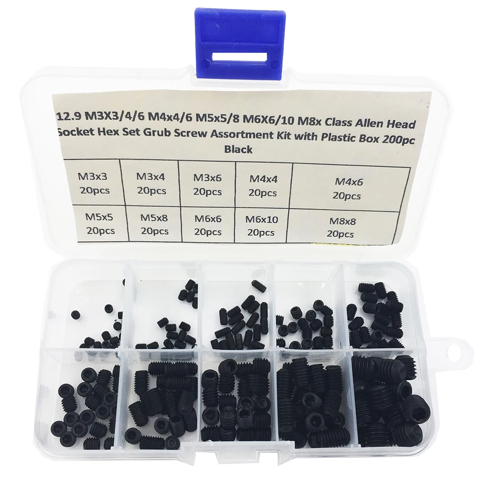 12.9 M3X3/4/6 M4x4/6 M5x5/8 M6X6/10 M8x Class Allen Head Socket Hex Set