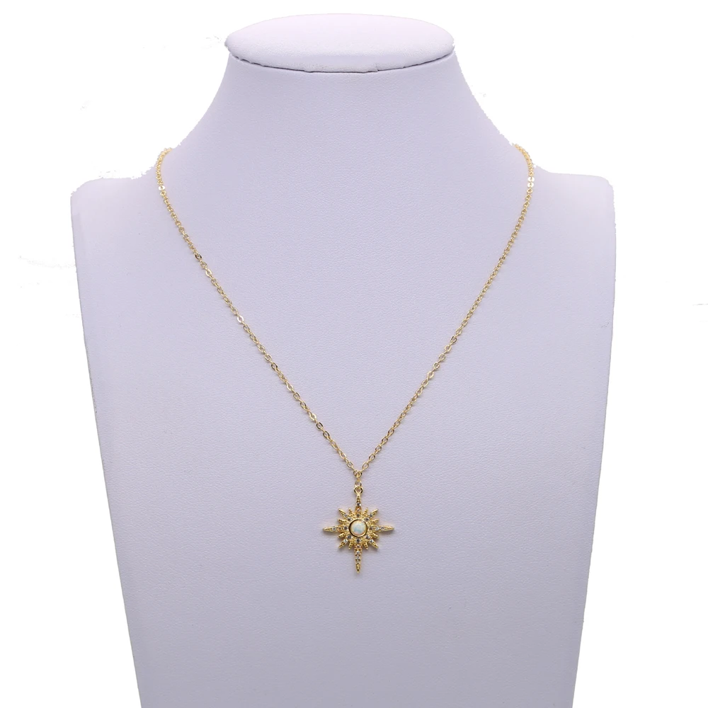 Северная звезда ожерелье на шею золотого цвета ожерелье s& Кулоны чокер цепочка-ожерелье очаровательные женские опаловые Изысканные Ожерелье для девушек