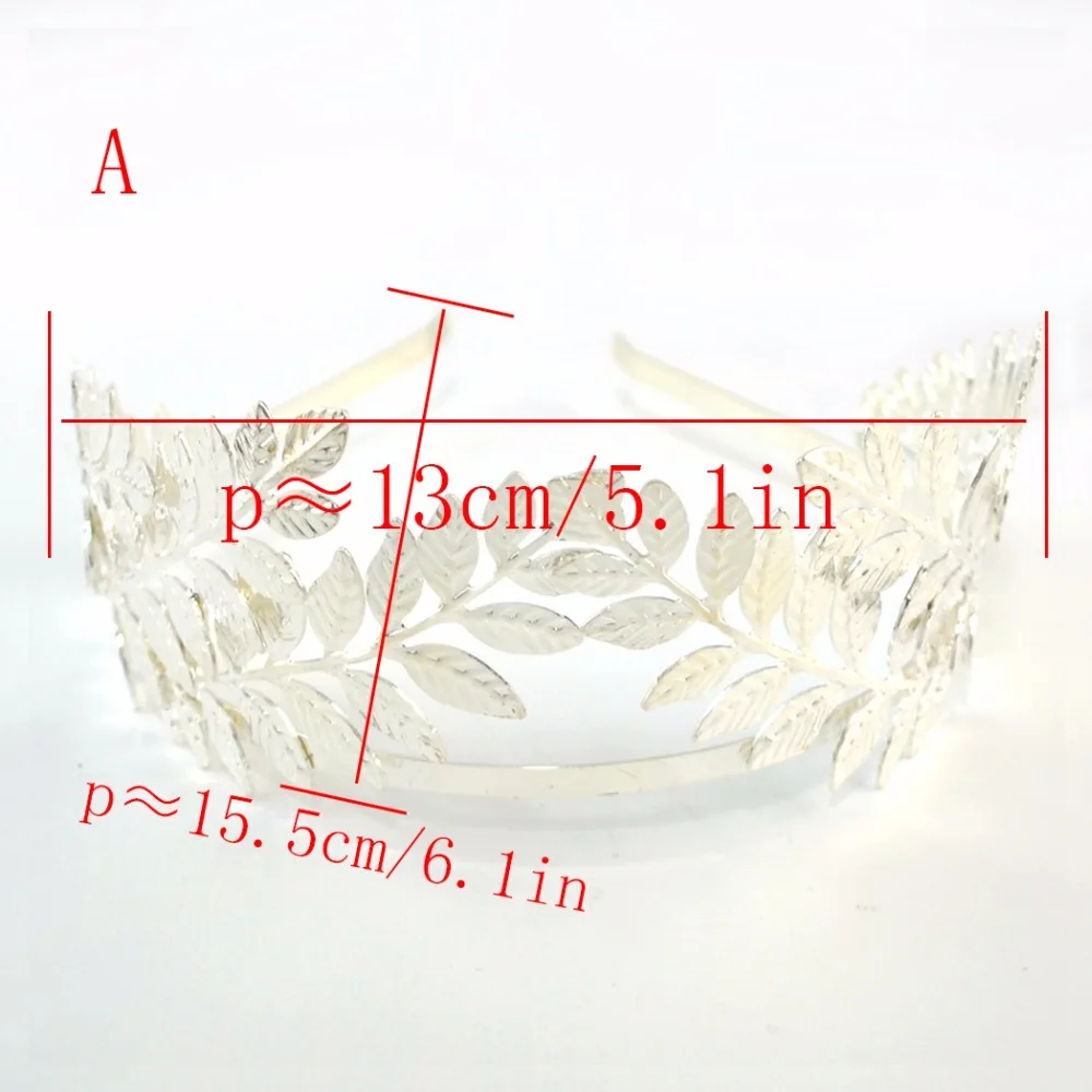 Римская богиня лист Изысканная голова платье корона для волос, диадема de noiva Boho Золото Серебро Свадебная Невеста гребень ювелирные изделия аксессуары