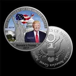 Серебряная монета США 45th президент Дональд монета с изображением Трампа США Белый дом статуя свободы Серебряный коллекция металлических