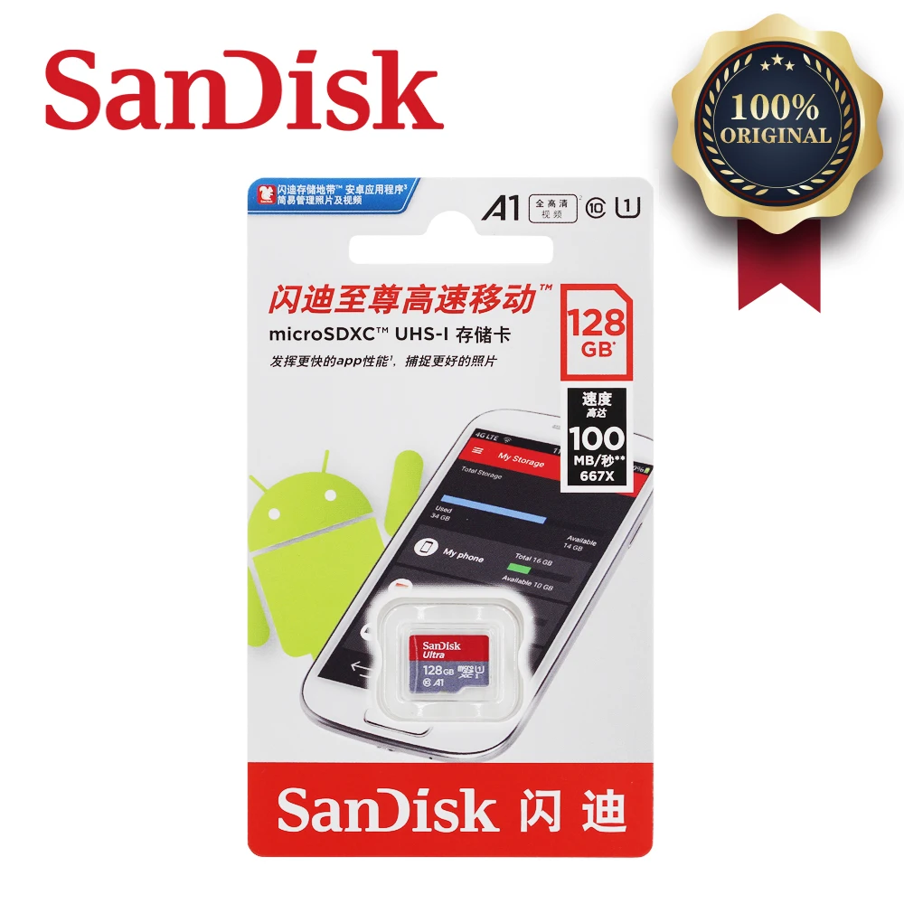 Sandisk Ultra Micro SD 128 ГБ 32 ГБ 64 Гб 256 Гб 16 Гб 400 Гб Micro SD карта SD/TF флэш-карты памяти 32 64 128 Гб microSD для телефона