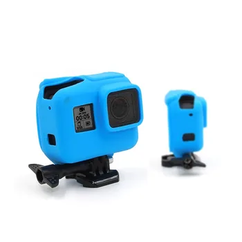 

TELESIN Blue Silicone Soft Case Protector Rubber Cover Skin Wrap for GoPro Hero 5 Hero 6 Hero 7 Camera in Frame Case Accessories