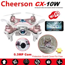 WiFi Mini Drones Avec Caméra Cheerson CX-10W Quadricoptères Rc Dron FPV Vol Caméra Hélicoptère Télécommande Hexacopter Jouets