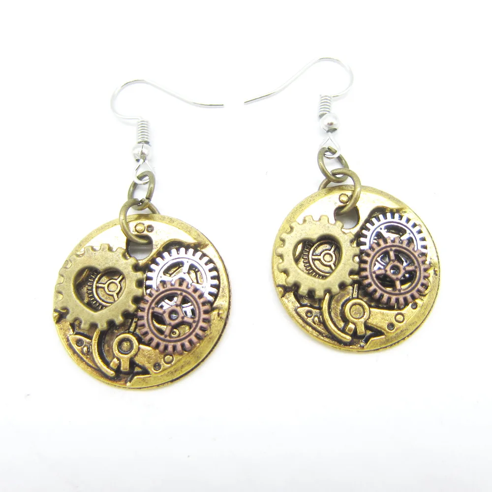 

Various Colors Vintage Machanism Gears Steampunk Drop Earrings
