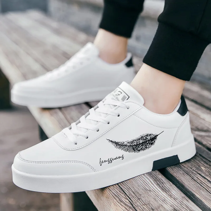 Männer Casual Skateboard Schuhe Weiß Schuhe Freien Freizeit Turnschuhe Atmungsaktive Wanderschuhe Schuhe Flache Schuhe Chaussure Homme-in