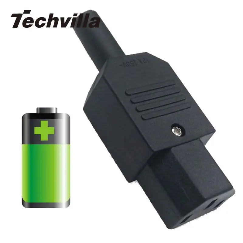 techvilla New Rewireable Heavy Duty For IEC C13 Female Connector Inline