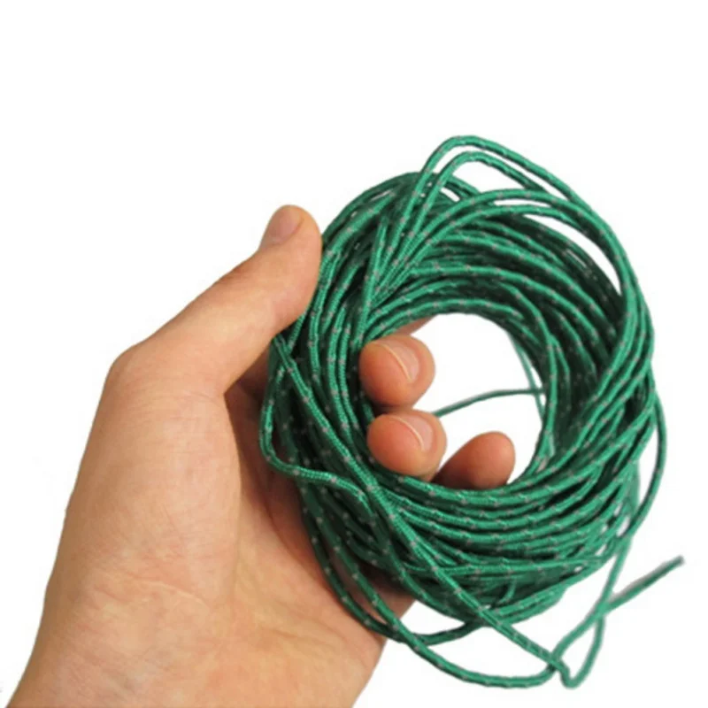 

2.5mm 3 strand Reflective Paracord parachute Tent wind rope fixed rope fishing line clothesline Multipurpose rope 15.24m