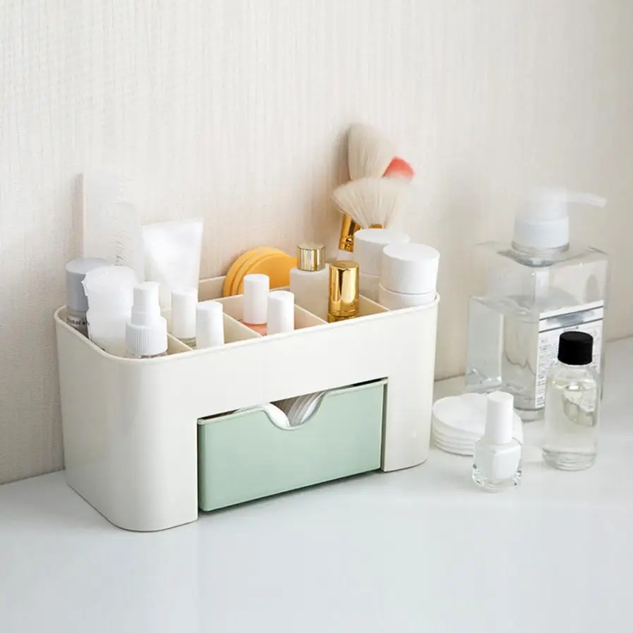 

New Makeup box Saving Space Desktop Comestics Makeup Storage Drawer Type Box 724 levert dropship