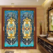 Пользовательские размеры матовые электростатические церковные витражные стеклянные оконные пленки для дома фольги двери стеклянные наклейки ПВХ самоклеющиеся оконные пленки