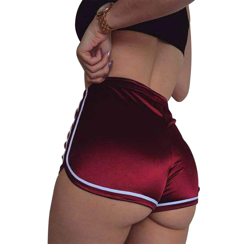 Sexy Women Female polyester Sport Casual Gym Fitness Yoga Shorts Push up Running Short Elastic High Waist Slim Sportswear