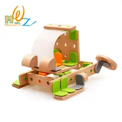 Деревянные блоки кирпичи Конструкторы комплект модели вертолетов плоский Робот образования сборные игрушки подарок для Для детей Для