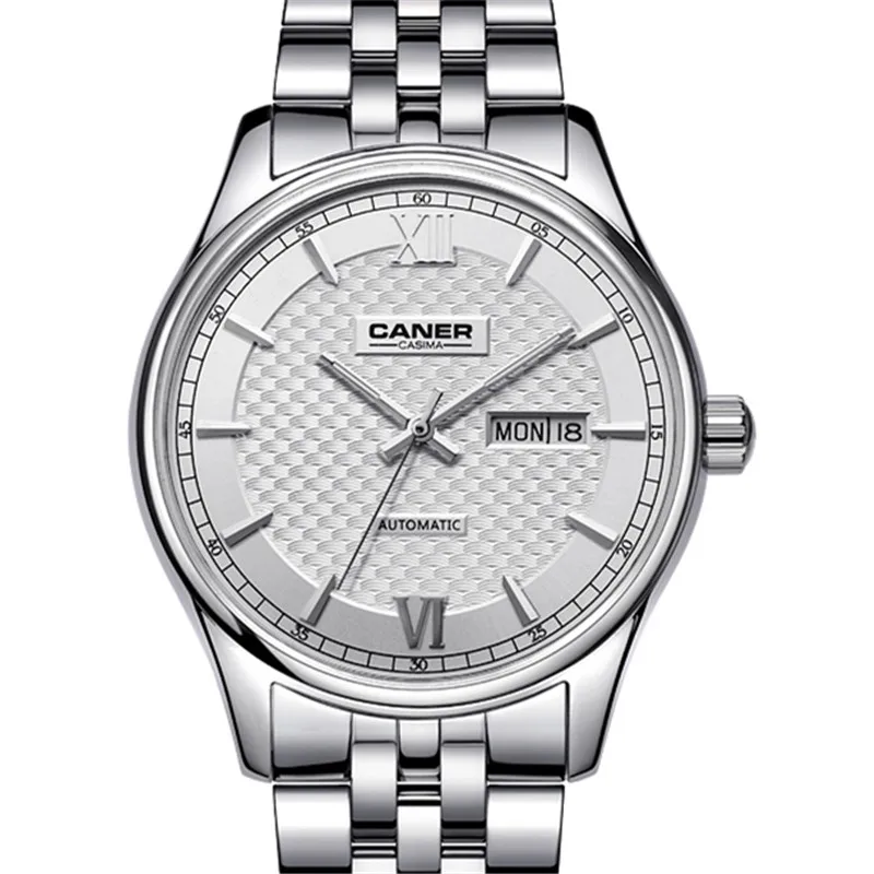 CASIMA Watch Men Stainless Steel Sapphire Automatic Self Wind clock Business Fashion Classical Calendar waterproof 100m