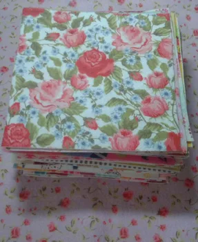 

YY DIY 52 Designs Thickness 1.3MM soft Printed Felt Fabric 15cmX15cm Polyester DIY non-woven Red FLOWER Leaf floral