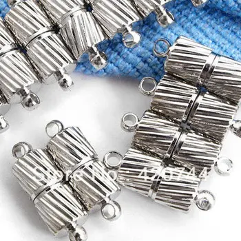 

50pcs/Lot Necklace Silver Tone Metal Magnetic 15x5mm Clasps CHIC