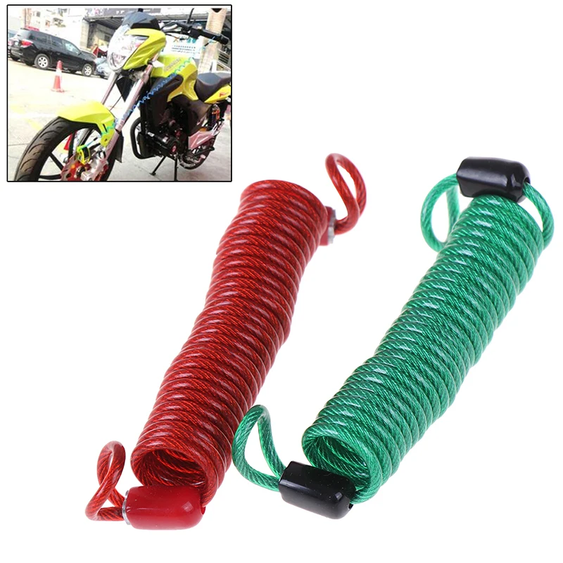 

150cm Disc Lock Security Anti Thief Motorbike Accessories Motorcycle Wheel Disc Brake Bag And Reminder Spring Cable