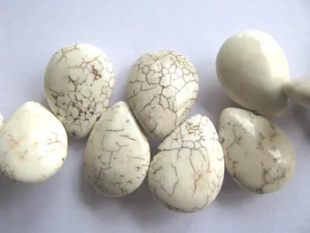

wholesale turquoise gemstone teardrop onion smooth white jewelry bead 15x20mm---2strands 16"/per