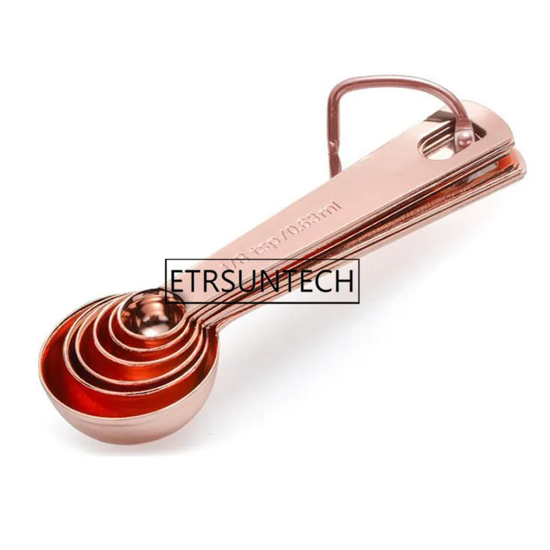 US $282.15 50sets Stainless Steel Measuring Spoon Set Luxury Rose Gold Measuring Scoop Set Kitchen Measuring Tool Baking Accessories