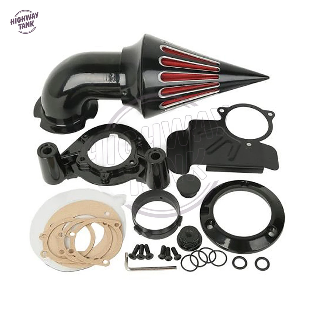 Black Motorcycle Spike Air Cleaner Kits intake filter case for Harley