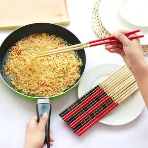 Новый 1 пара супер длинные палочки для еды Кук лапша жареные Hot Pot Традиционный китайский стиль Бамбуковый чайник для ресторана, дома и кухни - изображение
