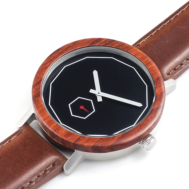 BOBO BIRD Watches Men Leather Strap Wood Watch Japan Move Quartz Wristwatches relogio masculino C-M28