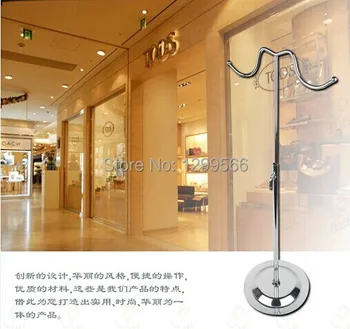 

wholesale high-quality large size double curved bags display holder adjustable handbag/wig/slik scarf display stand rack 10pcs