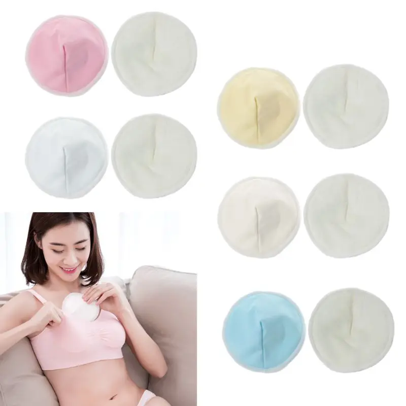 

2 PCS Reusable Organic Bamboo Breast Pads Washable 3D Cup Contoured Feeding Pad Mum Contoured Nursing Pads Baby Breastfeeding