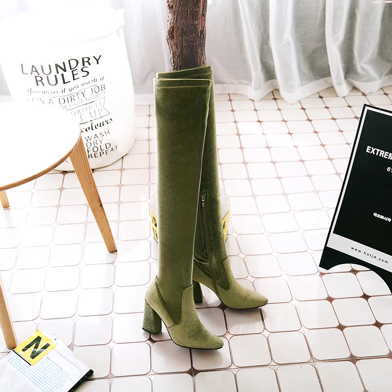 Womens Velvet Boots Fashion Seitlichem Reißverschluss Overknee Stiefel High Heels für Frau Oberschenkel Hohe Große Sz Rot Beige Schwarz Blau Womens Velvet Boots Fashion Seitlichem Reißverschluss Overknee Stiefel High Heels für Frau Oberschenkel Hohe Große Sz Rot Beige Schwarz Blau